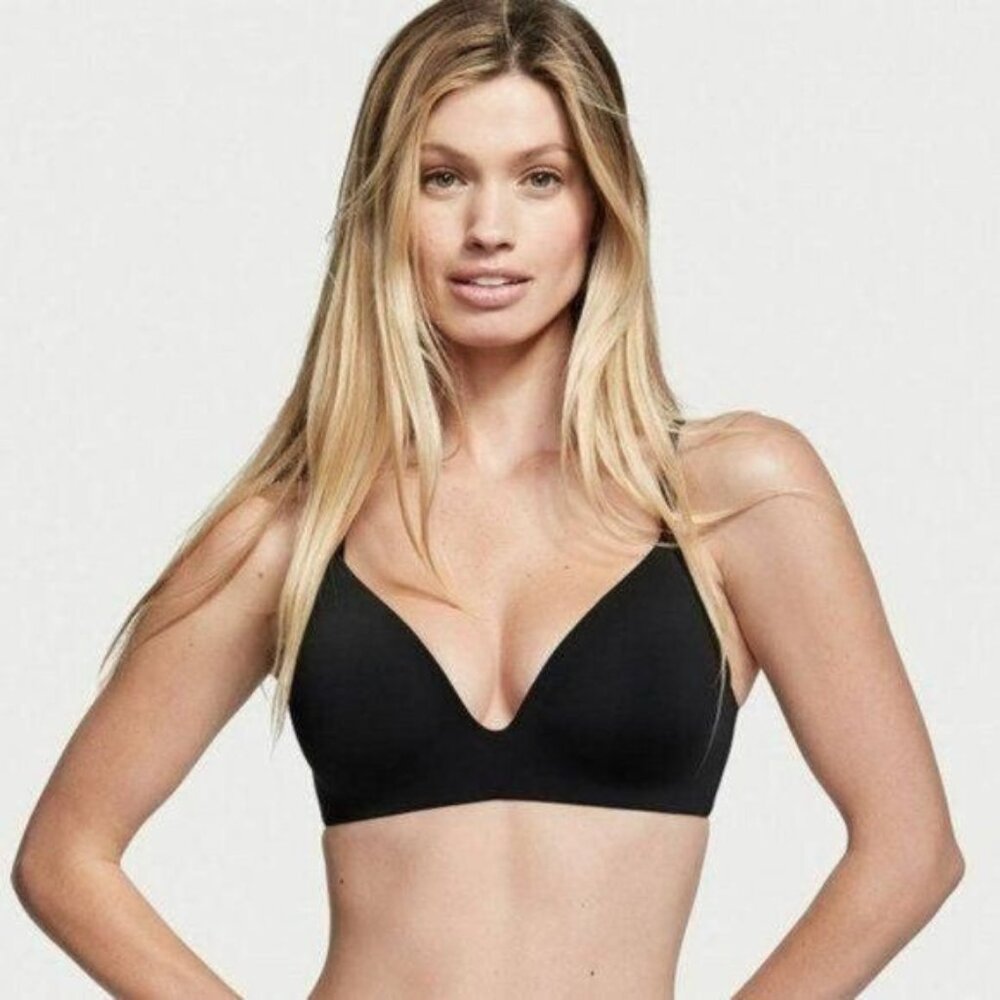 Victoria's Secret Bra 34DD Black Padded Plunge Multiway